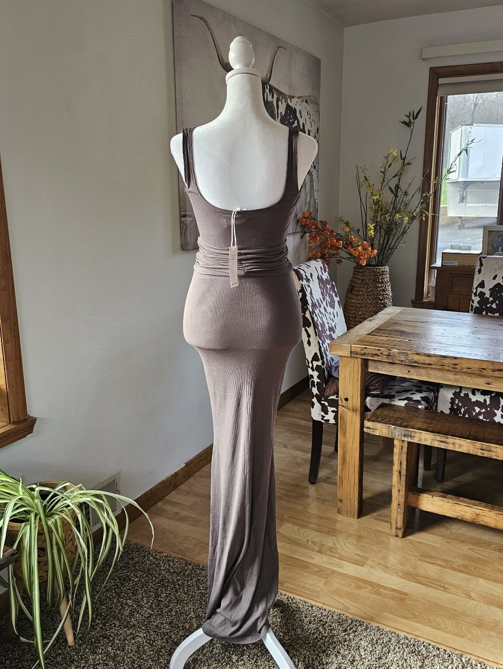 Riot Swim Roxi Ruched Tank Dress Ribbed Ash Size XS - Picture 8 of 14